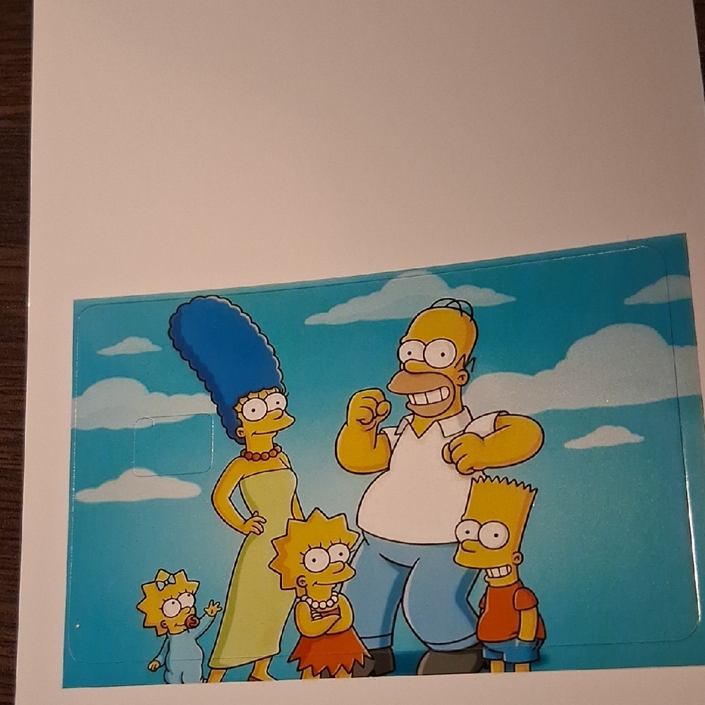 The Simpsons Family Sticker Debit Card